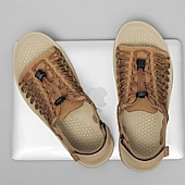 economico Infradito da Vacanza-sandali da uomo color cuoio con cinturini regolabili, traspiranti e comodi, ideali per attività estive all'aperto e vacanze