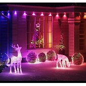  Luces de red para exteriores, funciones RGB y de bricolaje, luces de red inteligentes con 64 modos para decoración de patios con arbustos, impermeables para exteriores