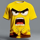 abordables T-shirts 3D-Homme Illusion d'optique 3D Émoticônes amusantes T-shirt Manche Courte T-shirt Impression 3D Col ras du cou Chemise Exagéré Designer Quotidien Club Soirée Bleu Jaune Orange Été Printemps Toutes