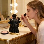 Недорогие Дорожные сумки-Стаканчик для хранения в форме шотландской высокогорной коровы, симпатичная подставка для ручек в виде шотландской коровы. &amp;Органайзер для кистей для макияжа с баночкой для ватных палочек, настольный