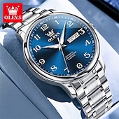levne Mechanické hodinky-Nové pánské business hodinky Olevs se světelným kalendářem, týdenním zobrazením, plně automatickým mechanickým strojkem, ležérní a módní digitální hodinky, voděodolné, sportovní náramkové hodinky
