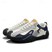 economico Sneakers Casual-scarpe da ginnastica sportive bianche e blu da uomo, pannelli in rete traspirante, suola ammortizzata, stile sportivo casual per camminare e viaggiare