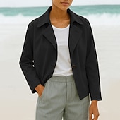 cheap Blazers &amp; Suits-Women's Blazer Casual Jacket Comfortable Sequin Fashion Casual Plain Street Daily Wear Going out Weekend Short Peaked Lapel Regular Fit Long Sleeve Outerwear Black Sky Blue Brown Fall Winter