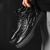 economico Sneakers Casual-sneakers alte rosse da uomo: design traspirante, eleganti e comode, perfette per lo sport, l'abbigliamento casual e le attività all'aperto