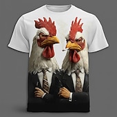  Per uomo Animale Gallo Divertente Maglietta Manica Corta maglietta Stampa 3D Girocollo Camicia Esagerato Designer Feste Ferie Nero Bianco Giallo Estate Primavera Abbigliamento S M L XL XXL XXXL