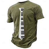  Hombre Piano Argot divertido Camiseta Manga Corta Camiseta Impresión 3D Cuello Barco Camisa Moda Diario Diario Calle Azul Piscina Negro Verde Trébol Verano Primavera Ropa S M L XL XXL XXXL