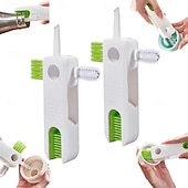 preiswerte Reinigungsmittel-2er-Pack Becherdeckel-Reinigungsbürste 4-in-1, multifunktionales Reinigungswerkzeug für Isolierflaschen, tragbarer Deckelreiniger für Gläser, Wasserkocher, Schnuller, Deckelspalte und die Reinigung in der Küche.