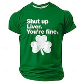 preiswerte T-Shirts für Herren mit 3D-Druck-St. Patrick Herren Kleeblatt Glücklicher Ire T Shirt Kurzarm T-Shirt 3D-Druck Rundhalsausschnitt Hemd Designer Lässig Club Party Ferien Grün 1# Grün 2# Grün 3# Sommer Frühling Bekleidung S M L XL XXL