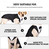 abordables Disfraces-Esmoquin clásico con pajarita para perro grande