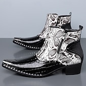 voordelige Kledinglaarzen-Luxe herenlaarzen met slangenprint - stijlvol en opvallend, ideaal voor speciale gelegenheden, bruiloften en avondjes uit.