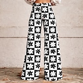 halpa Pohjat-Retro / vintage Boheemi 1970 luku Housut Leveät housut Hippi Disko Korkea vyötärö Kukka Keinofarkkujen tyyli Naamiaispuku Naisten Halloween Karnevaali musiikkifestivaali Pride-paraati Retro-teemaiset