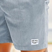 economico Pantaloncini casual-Per uomo Shorts Pantaloncini casual Pantaloncini di velluto a coste Pantaloncini strutturati Tasca Elastico in vita Tinta unica Semplice Comodità Traspirante Lunghezza al ginocchio Casuale All'aperto