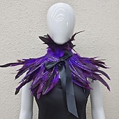 Χαμηλού Κόστους αξεσουάρ-Καρναβάλι 2026 Ρίο Καρναβάλι Σαμπά Αξεσουάρ Γυναικείου Ουράνιου Φτερού Κάπα με Σειρές Παγιέτας Πολύχρωμο Φτερό Ώμου Σα Shawl με Κορδέλα Δεσίματος Κοστούμι Επίδειξης Φεστιβάλ Βραζιλίας