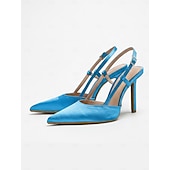 abordables Invitado a la boda-Zapatos de tacón alto con punta puntiaguda verde para mujer, elegantes zapatos de vestir para invitados de boda en ceremonias al aire libre.