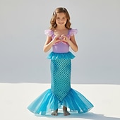 abordables Costumes pour filles-Sirène Sirène Princesse Aqua Robe Costume de soirée à thème Cosplay for Fille Enfant Carnaval Mascarade