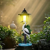 baratos Luzes de paisagem-1 flamingo solar à prova d'água para uso externo &amp;Luminária de resina em forma de guindaste, decoração para jardim, quintal, gramado e caminho, estátua de animal solar para iluminação paisagística,
