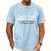  Camiseta engraçada para homens com efeito desgastado e estampa sarcástica de fita adesiva: "Não pode consertar a estupidez, mas pode abafar o som". Ideal para mecânicos. Disponível nos tamanhos P, M,