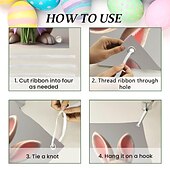 halpa Ovenpeitteet-Pääsiäispupun ovensuoja, ihastuttava pupu värikkäillä tulppaaneilla ja violetilla rusetilla, viehättävä kevätjuhlakoriste pääsiäiseen, täydellinen oven ja ulkotilojen sisustukseen