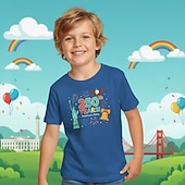  Bumbac 100% Bumbac Copii Băieți Albastru piscină Negru Alb Grafic A 250-a aniversare Tricou Bluză Stil Nautic Manșon scurt În aer liber Zilnice Modă Șic Stradă Designer Imprimare Vară Primăvară Toate