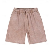 abordables Shorts décontractés-Shorts homme SoftFade™ Shorts d'été Shorts décontractés Shorts à lavage acide Shorts avec poches Taille élastique Confort lavé Respirant Longueur au genou Décontracté Extérieur Plage Vacances Mode