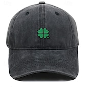economico Cappellino da baseball da uomo-Unisex Cappellino da Baseball Blu chiaro Esercito verde Cotone Ricamato Protezione UV Clover Casual Quotidiano Casual Festa di San Patrizio Casuale Quotidiano San Patrizio Tinta unica Quadrifoglio