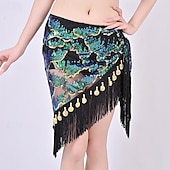 abordables Tenues de danse du ventre-Foulard de hanche à paillettes multicolores de Samba Dancewear - Costume de performance