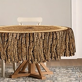 abordables Manteles-Mantel vintage con temática de troncos y patrón de vetas de madera, estilo rústico, para mesa de comedor, decoración de casa de campo para cocina o sala de estar