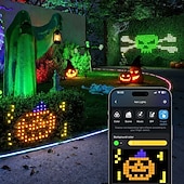  Luces de red para exteriores, funciones RGB y de bricolaje, luces de red inteligentes con 64 modos para decoración de patios con arbustos, impermeables para exteriores