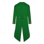  Casaco Medieval Retro Vintage Punk  Gótico Fantasia de Máscaras Tuxedo Vampiro Doutor da Peste Cor Sólida Fantasia Desvirada Fantasia de Meninos Festa de Máscaras Steampunk Casaco para Crianças Natal