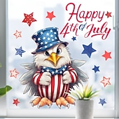  Confezione da 2 adesivi per vetrine, decorazione per vetrine, adesivi elettrostatici rimovibili per il giorno dell'indipendenza americana, festa nazionale, giorno dell'aquila