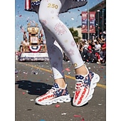  Vereinigte Staaten 250. Jubiläum Frauen USA-Flagge und Adler Druck Sneakers mit Feuerwerksdesign Patriotische Freizeitschuhe für den Unabhängigkeitstag Paraden Festivals Sportveranstaltungen und den