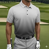economico Polo da golf da uomo-Per uomo Sfumatura Golf Polo Sportivi Manica Corta Magliette polo Camicie con Colletto Casual Athleisure Bottoni Primavera &amp; Estate Viola Verde Grigio
