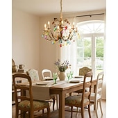 billige Stearinlysdesign-4-Light 6-Light 58 cm Hengende lanternedesign Anheng Lys Metall Glass Malte overflater Moderne 110-120V 220-240V