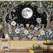 preiswerte Wandteppiche-Wandteppich mit Sonne und Mond aus Buntglas, himmlisches Mosaik, Boho-Stil, kunstvolle Wanddekoration für Yoga-, Meditations- und Wohnzimmer