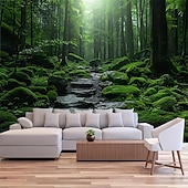 זול שטיחי קיר-טבע נוף מפל מערה שטיח קיר טרופי יער מערה נוף אמנות לסלון חדר שינה עיצוב הבית