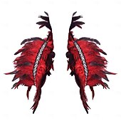 abordables Accessoires-Carnaval 2026 Accessoires de Carnaval de Rio Samba Épaulières Femme Plumes Rouges avec Bord en Strass Costume de Performance Festival Brésilien