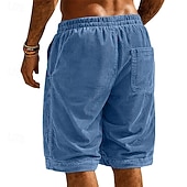 economico Pantaloncini casual-Per uomo Shorts Pantaloncini casual Pantaloncini di velluto a coste Pantaloncini strutturati Tasca Elastico in vita Tinta unica Semplice Comodità Traspirante Lunghezza al ginocchio Casuale All'aperto