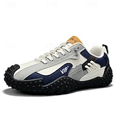 economico Sneakers Casual-scarpe da ginnastica sportive bianche e blu da uomo, pannelli in rete traspirante, suola ammortizzata, stile sportivo casual per camminare e viaggiare