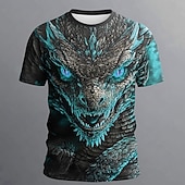  Per uomo Animale Drago Divertente Maglietta Manica Corta maglietta Stampa 3D Girocollo Camicia Esagerato Designer Feste Ferie Blu Giallo Rosso Estate Primavera Abbigliamento S M L XL XXL XXXL