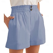 abordables Pantalones cortos calientes-Mujer Pantalón corto Pantalones cortos de verano Pantalones cortos de playa Vacaciones Moda Casual / Diario Corto Media cintura Cremallera Bolsillo Cintura elástica Secado rápido Suave Transpirable