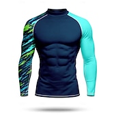  בגדי ריקוד גברים מגן מפריחה חולצת שחייה מופשט UPF50+ הגנת UV ייבוש מהיר שרוול ארוך בגדי ים מגן מפריחה גלישה שייט בקאנו חוף קיץ