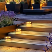voordelige Pathway Lights &amp; Lanterns-4 stuks buitenverlichting op zonne-energie, waterdichte led-trapverlichting, driehoekige waaiervormige terrasverlichting voor tuin, erf, pad, schutting, patio, landschapsverlichting, op zonne-energie