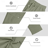 levne Retro-Pánské Nákladní kalhoty Plátěné kalhoty Letní kalhoty Kalhoty pro volný čas Šňůrky Elastický pas Multi kapsa Bez vzoru Pohodlné Prodyšné Plná délka Ležérní Denní Dovolená prázdniny Módní Vodní modr