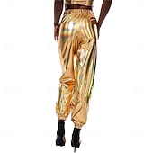 preiswerte Unterteile-Laser-Holografie Glänzend 1980er Hose Cargohosen Lockere Hosen Disco Kostüm Damen Karnevalskostüm Karneval Maskerade Pride Parade Pride-Monat Erwachsene Hose