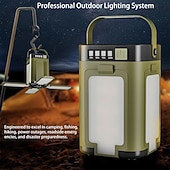 levne Svítilny-Přenosná solární LED kempingová lucerna, vodotěsná, IPX4, dobíjecí, se solárním nabíjením 2000 mAh &amp;LED indikátor napájení svítilna s 6 režimy přenosná svítilna stanová světla pro kempování a