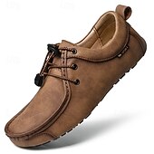 preiswerte Lässige Schnürschuhe-Braune Herren-Freizeitschuhe aus Wildleder, Schnürdesign, leichte, flexible Sohle, klassischer Freizeitstil, geeignet für Alltag und Spaziergänge