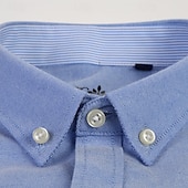 abordables camisas oxford de hombre-Hombre Camisa Camisa para Vestido Camisa Oxford Camisa sin planchar Abotonar la camisa Bloque de color Diario Negocio Amarillo Azul Marino Azul Manga Larga Cuello Vuelto Todas las Temporadas Ropa