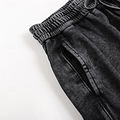 abordables pantalons décontractés-SoftFade™ Pantalons pour Hommes 100 % Coton Pantalons Amples Pantalons Décontractés Pantalons Lavés À L'Acide À Cordon Élastique Taille Droite Longueur Complète Quotidien Mode De Vacances Streetwear