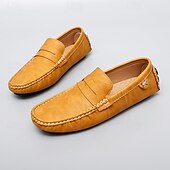 billiga Casual loafers-Herrloafers i läder – bekväma slip-ons för vardagsbruk, kontor och resor