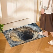 levne Doormaty-3D optická iluze rohožka 2D plochý tisk hluboký otvor design unikátní a poutavý vstupní koberec do domu